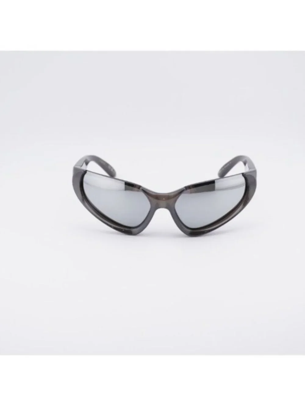 Balenciaga BB0202S 002 Unisex Sunglasses Silver Geometric Frame, Grey Lenses